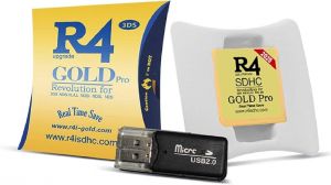 R4 SDHC Gold Pro Карта + 300 Игри за Nintendo DS и DS Lite